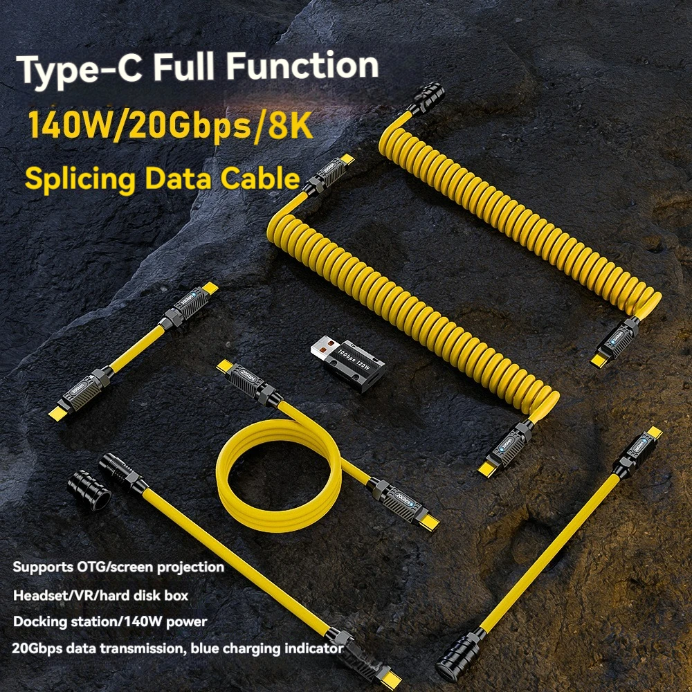 Photography Journalism - 7-in-1-USB-C-Geek-Datenkabel-DIY-Set, 8K bei 60 Hz, 20