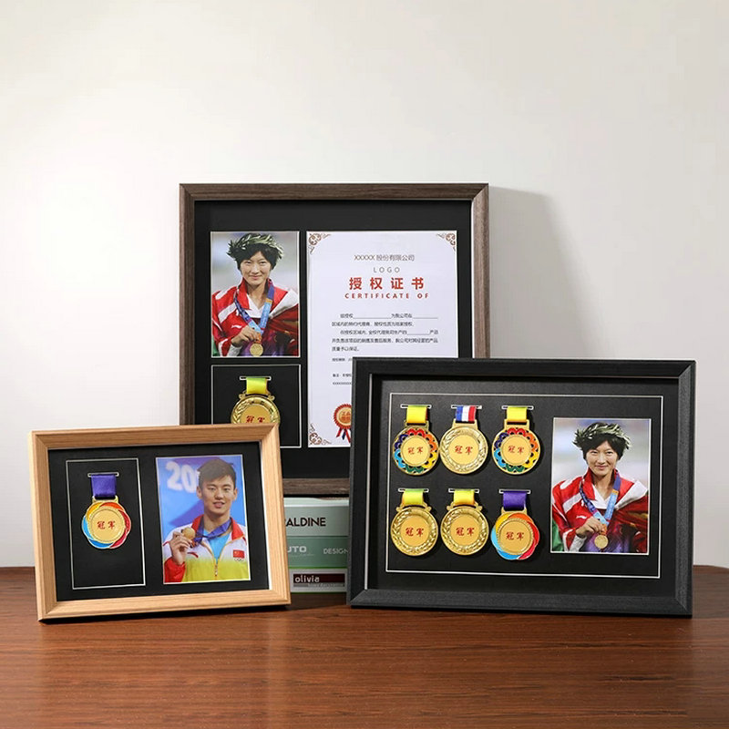 Photography Awards - Medaillenrahmen aus Massivholz, Marathon-Sportmedaillen-Vitrine, Schattenkastenrahmen für