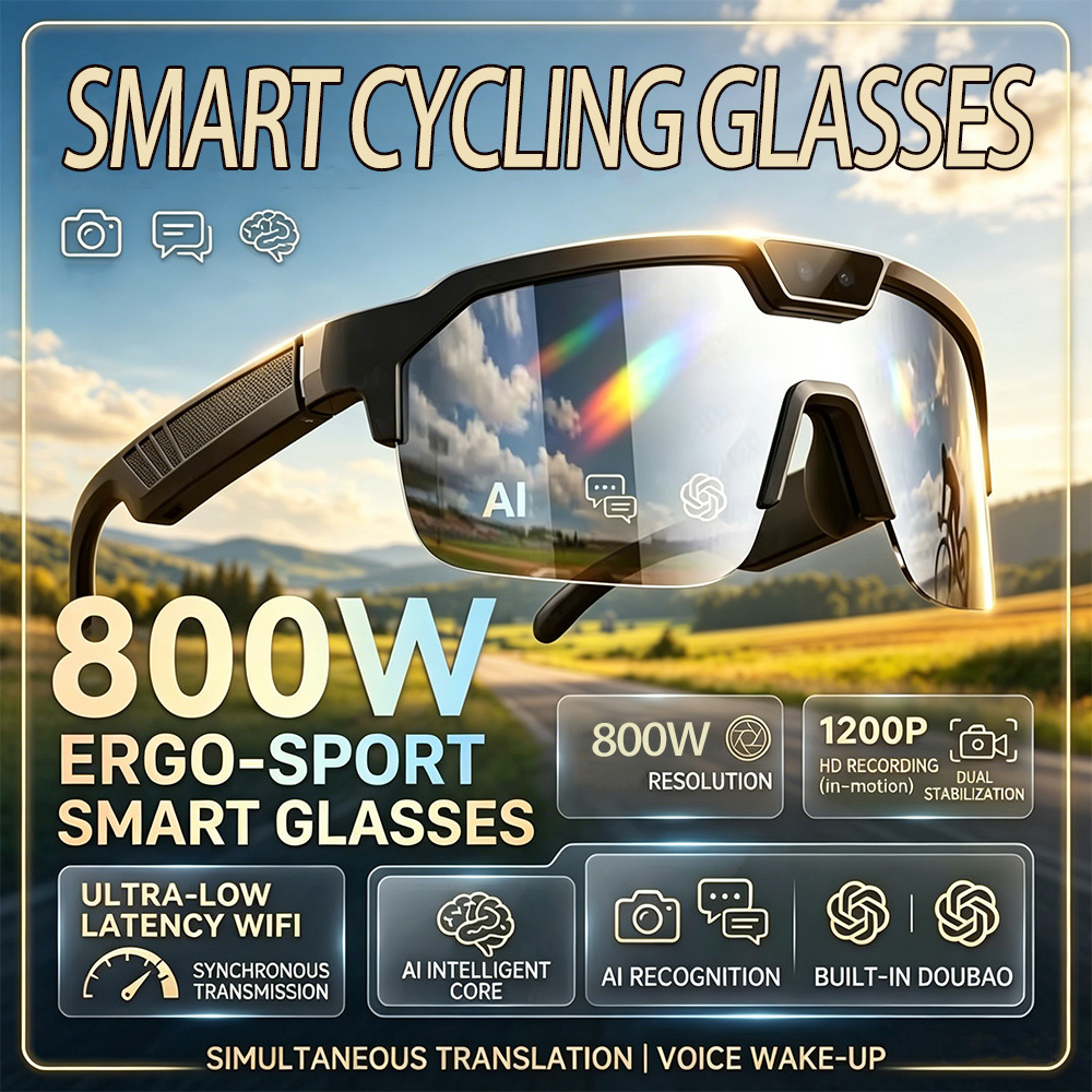 Photography Japanese - 2026 Fahrradbrille mit 800W HD-Kamera, UV-Schutz,