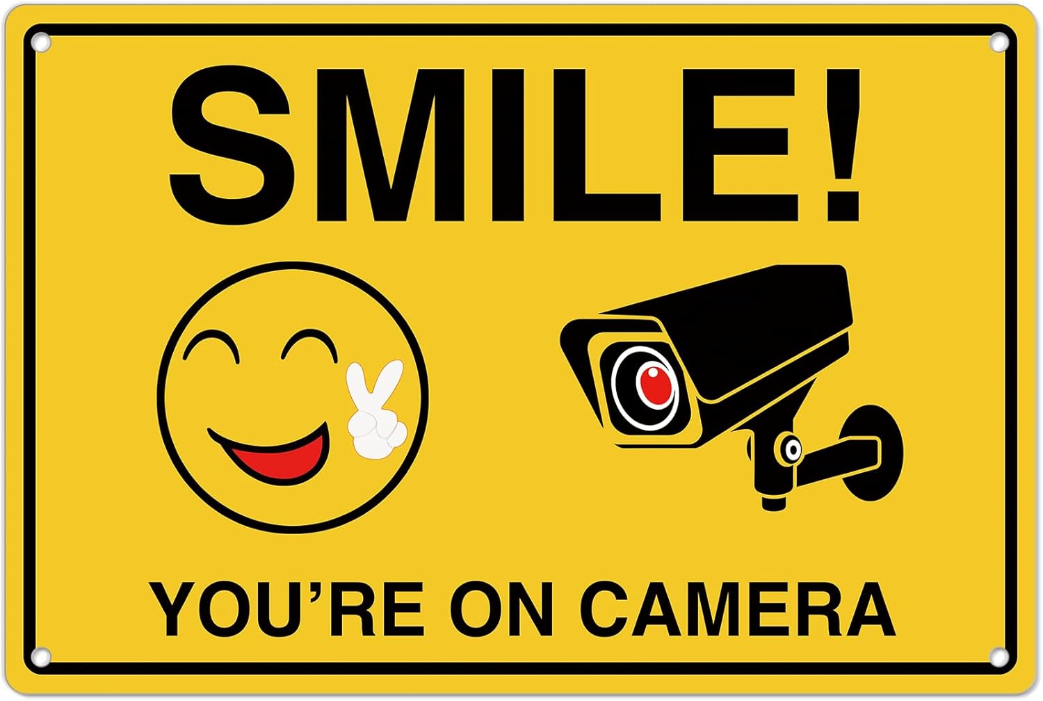 Photography Unit - Smile Youre On Kameraschilder; Rostfreie Aluminium-Videoüberwachung
