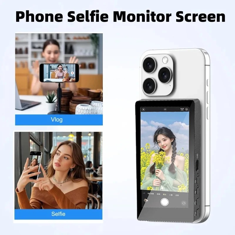 Photography Unit - Kabelloser Monitor Rückfahrkamera-Bildschirm Smartphone-Selfie-Magnetbildschirm für Vlog