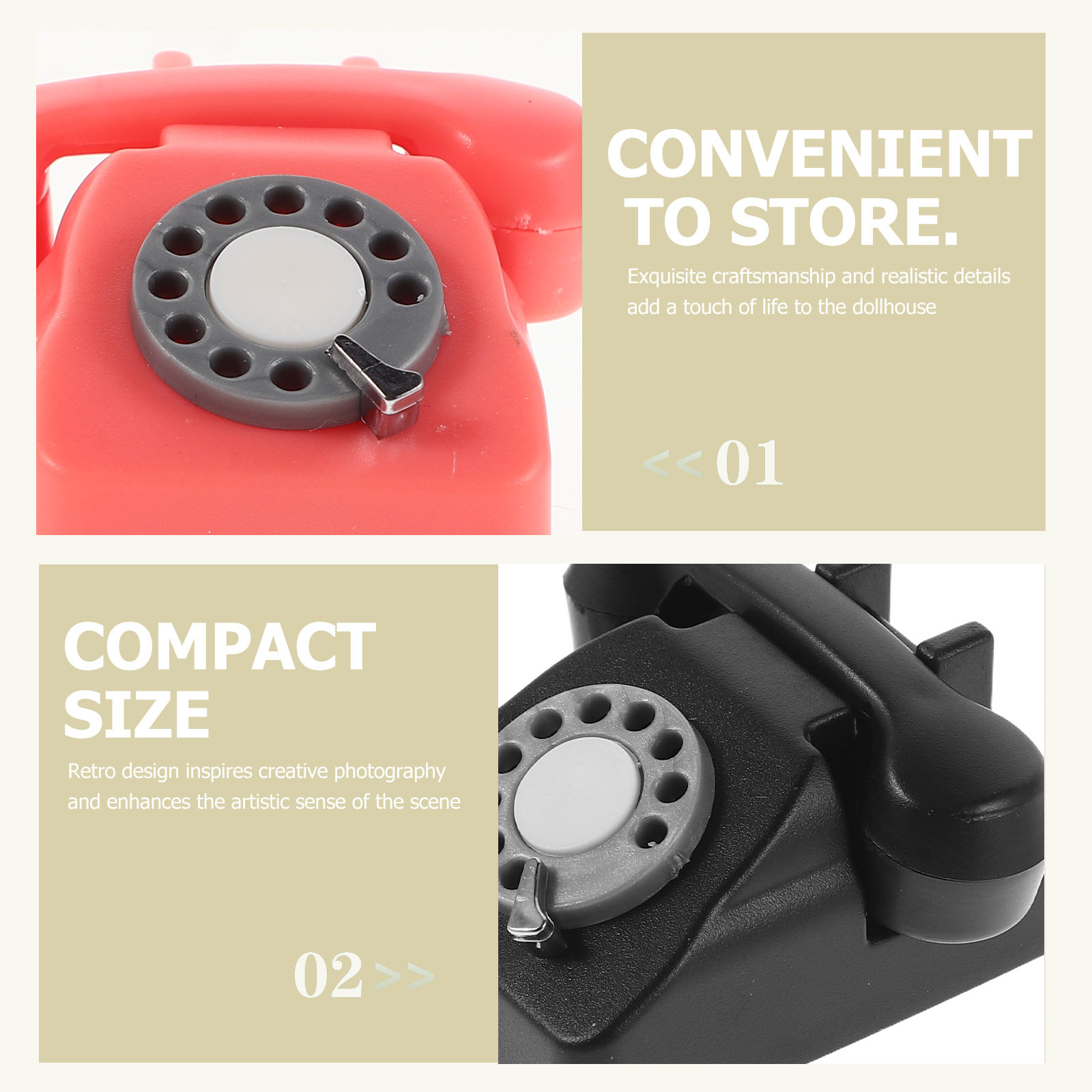 2 Stück Miniatur-Retro-Telefon – Photography Design Bewertung und Preis